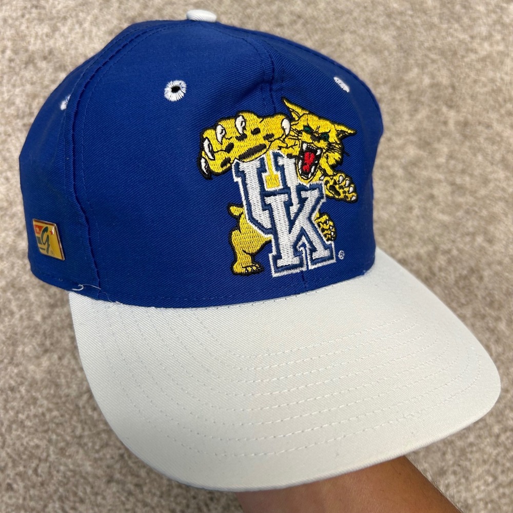 Kentucky Wildcats UK Vintage FITTED Hat The Game Siz 7 1/8 Blue White Basketball